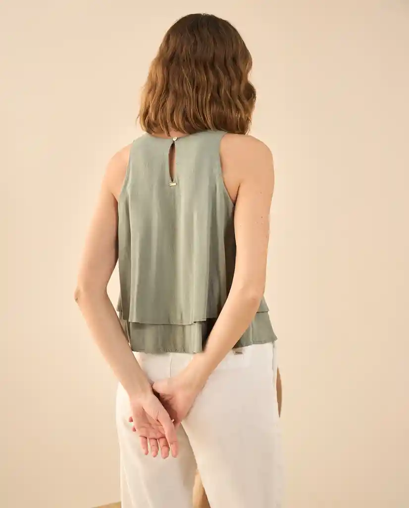 Camisa Verde Milicia Medio Talla M 612G046 Esprit