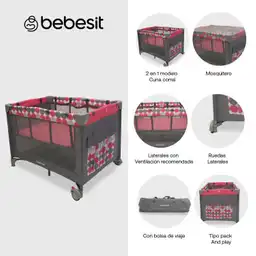 Bebesit Corral Cuna Relax Rosado