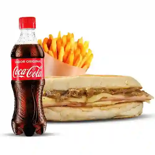 Sandwich, Papas y Gaseosa 400Ml