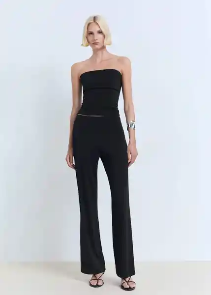 Top Opalo Negro Talla M Mujer Mango