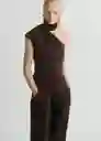 Pantalón Grace Chocolate Talla 38 Mujer Mango