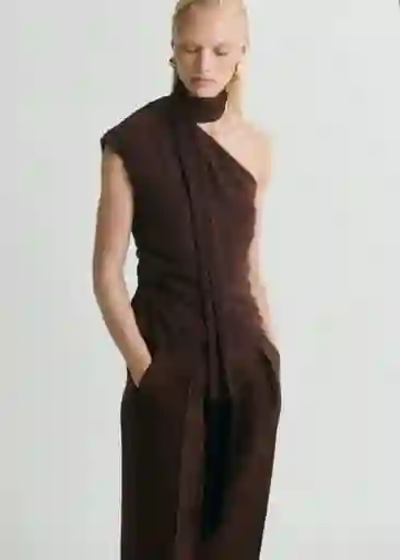 Pantalón Grace Chocolate Talla 38 Mujer Mango