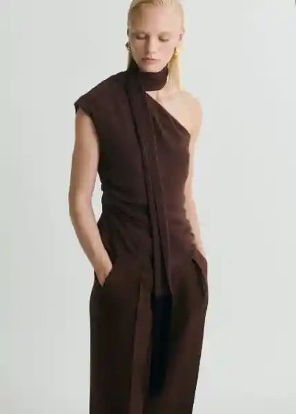 Pantalón Grace Chocolate Talla 38 Mujer Mango