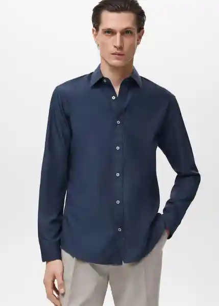 Camisa Play Navy Talla M Hombre Mango