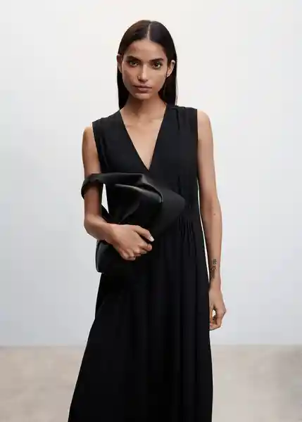 Vestido Oporto-A Negro Talla S Mujer Mango