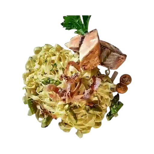 Salmón con Fetuccine