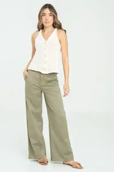Pantalón Antonia Color Verde Salvia Talla 10 Ragged