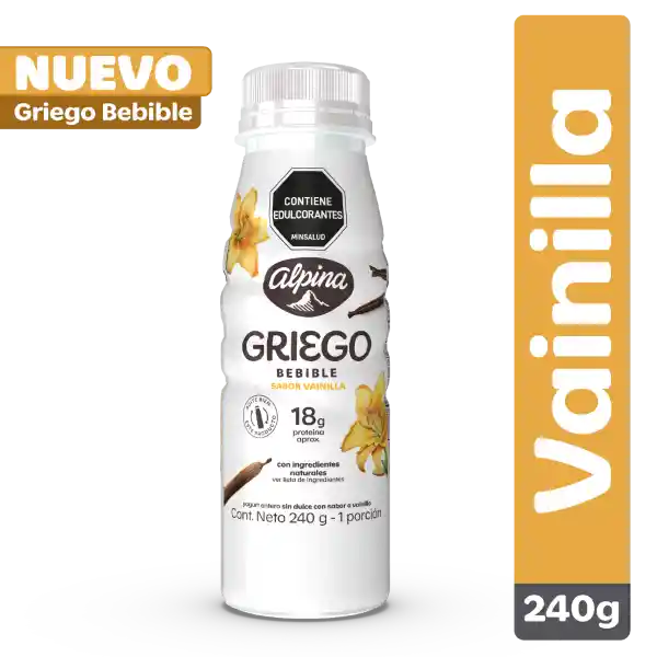 Yogurt Griego Bebible Vainilla 240 g