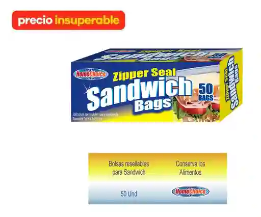 Homechoice Bolsas Resellables para Sandwich