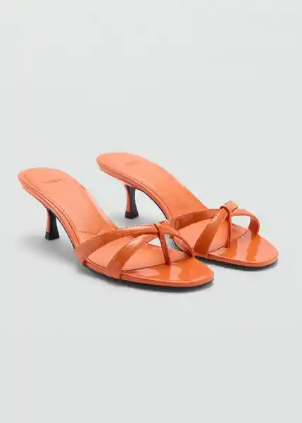 Sandalias Plane1 Naranja Talla 36 Mujer Mango