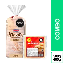 Combo exito Queso Mozzarella Ta + Bimbo Pan Artesano Tajado