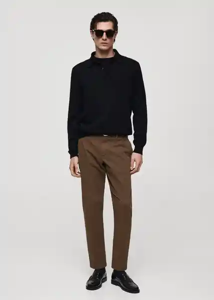 Pantalón Prato Marrón Talla 38 Hombre Mango