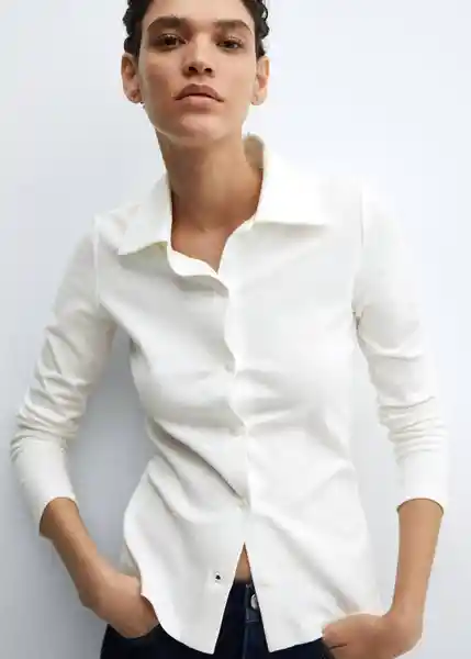Camisa Orion Off White Talla XS Mujer Mango