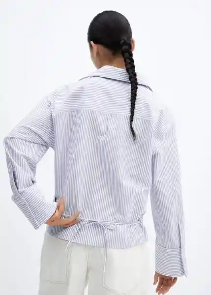 Camisa Maro Azul Talla M Mujer Mango