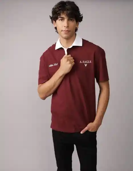 Polo Hombre Vinotinto Talla Large 4608902 American Eagle