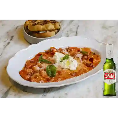 Combo Rigatoni Alla Vodka + Stella Artois 330 ml
