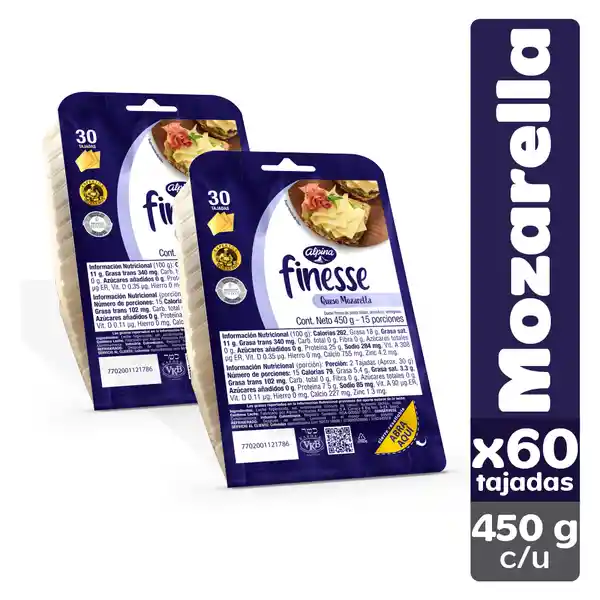 Finesse Queso Mozarella 30 Tajadas