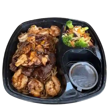 Carne-camarónteriyaki