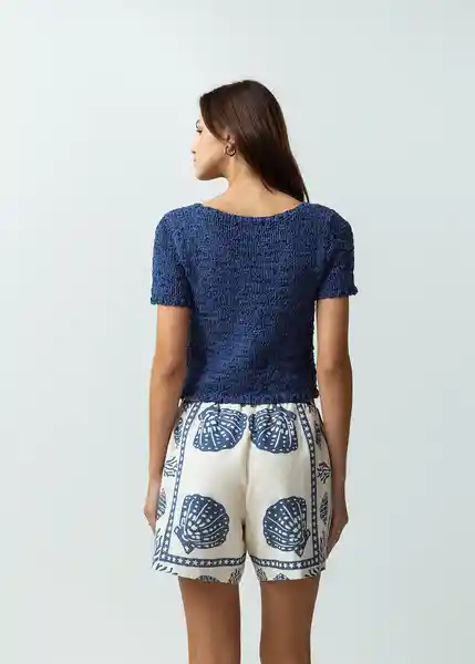 Blusa Tejido Mujer Azul Cetaceo Talla S 482G028 Naf Naf