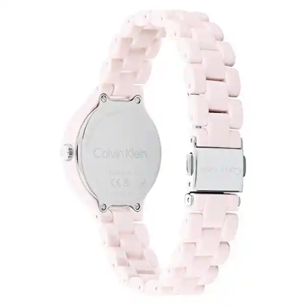 Reloj Linked Ceramic Para Mujer Color Rosa 25200077 Calvin Klein