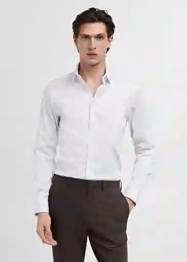 Camisa Emotion Blanco Talla L Hombre Mango