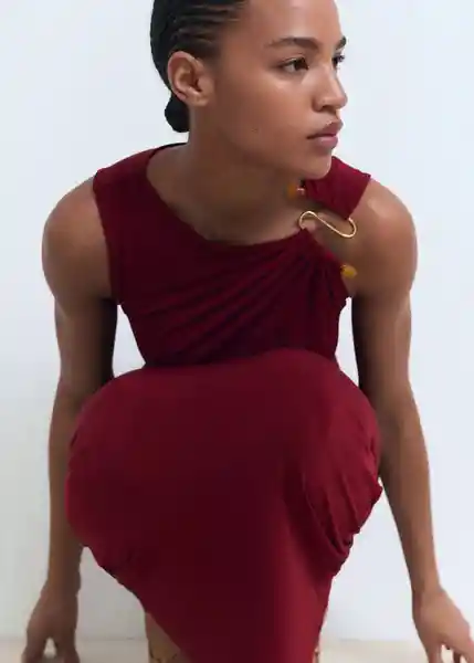 Vestido Petra Burdeos Talla S Mujer Mango