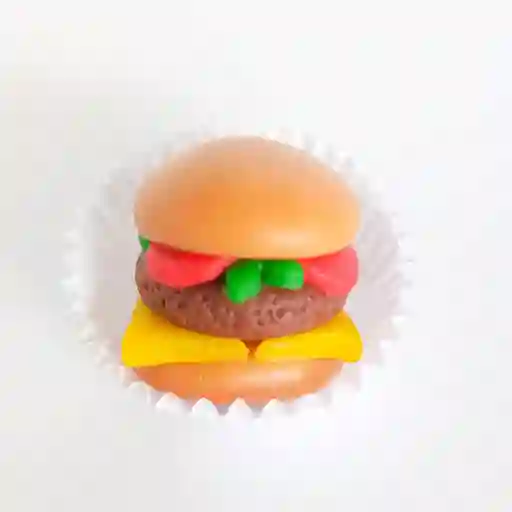 Mazapán en forma de hamburguesa