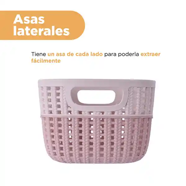 Organizador Plástico de Cesta Rosa Miniso