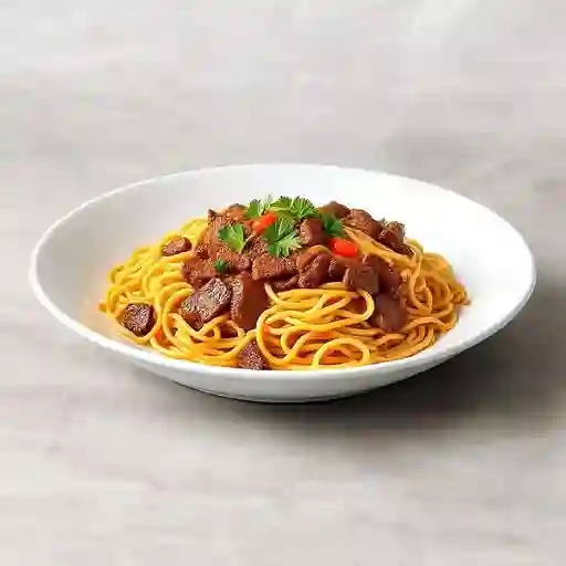 Lo mein con lomito de res - familiar