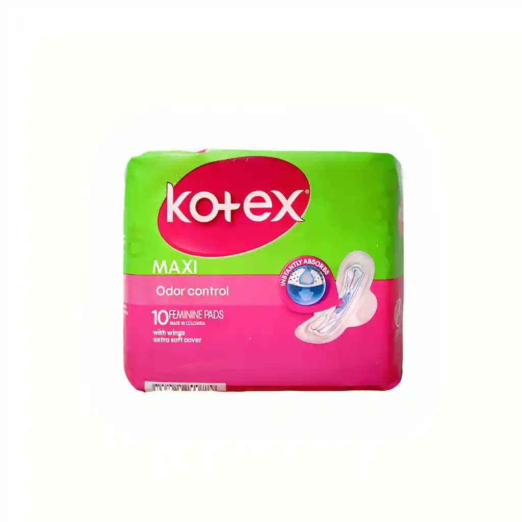 Kotex toallas femeninas maxi odor control