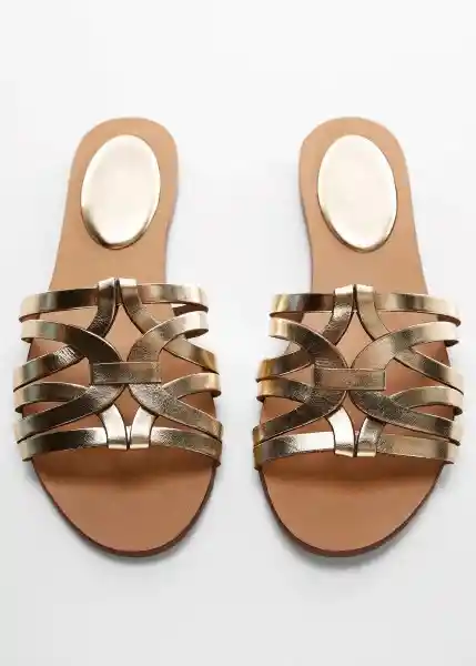 Sandalias Pisca Oro Talla 37 Mujer Mango