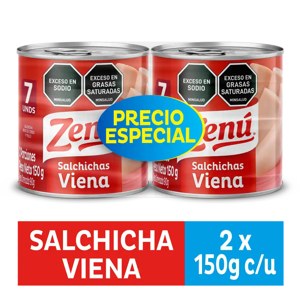 Salchicha Viena Zenú x 2 x 150 g