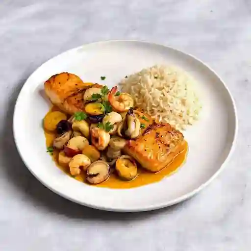 Salmon Con Mariscos