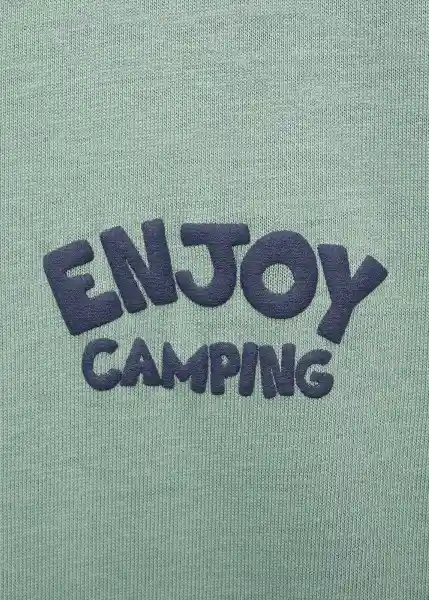 Camiseta Camping Verde Pastel Talla 06 Niños Mango