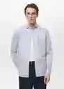 Camisa Donosti Azul Talla L Hombre Mango