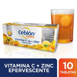 Cebión Forte tabletas Efervescentes de Vitamina C + Zinc con 10 unidades