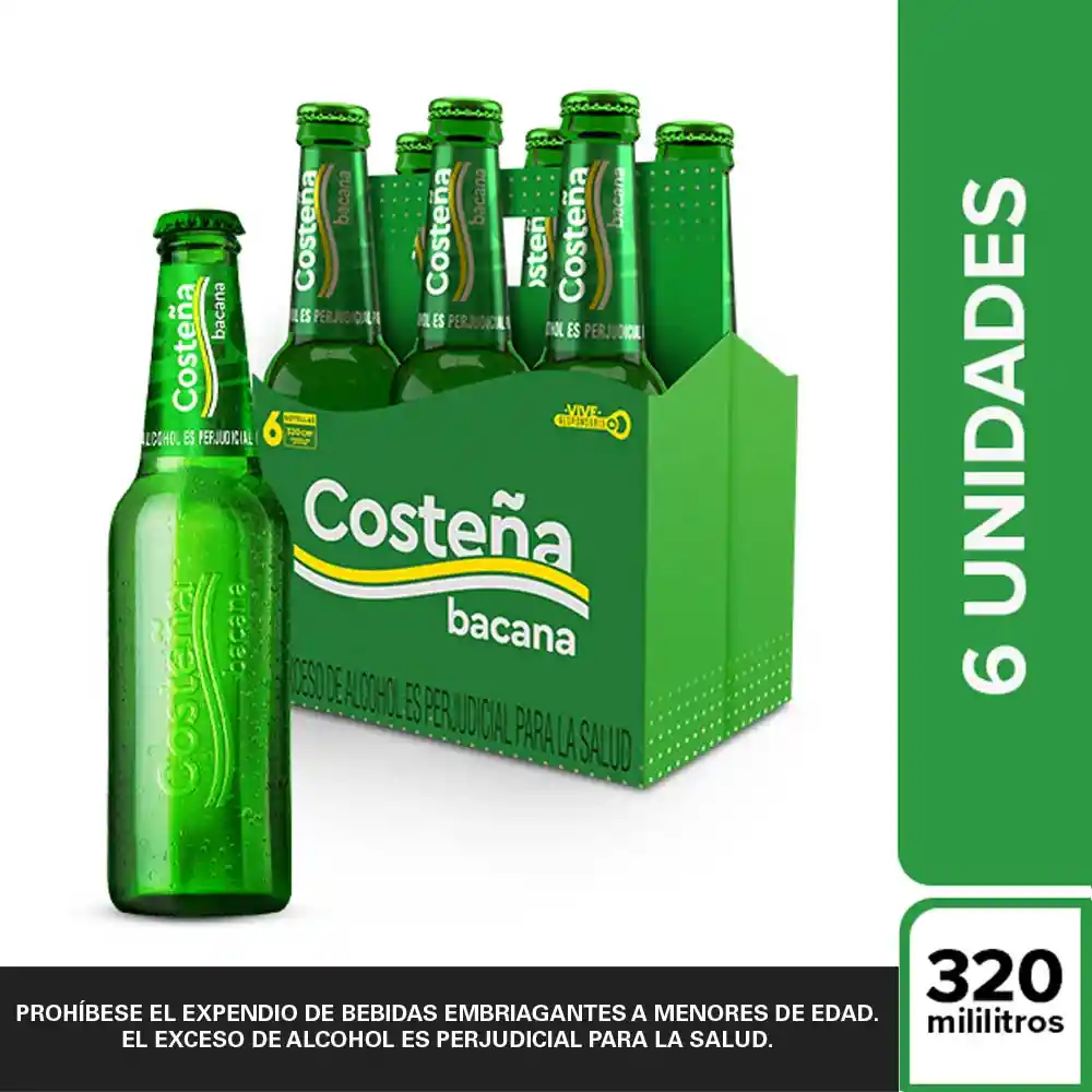 Costeña Pack Cerveza Bacana 320 mL x 6 Und