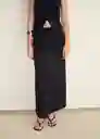 Falda Laguna Negro Talla M Mujer Mango