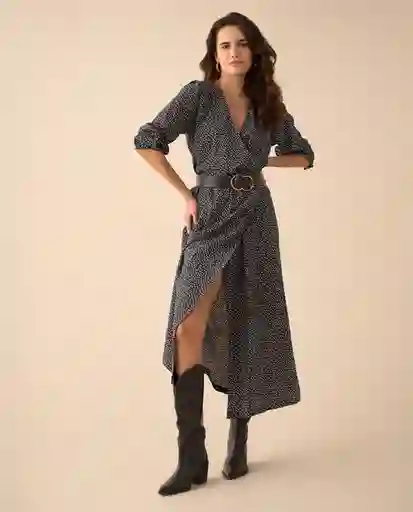 Vestido Jaguar Negro Ultraoscuro Talla S 491G015 Esprit