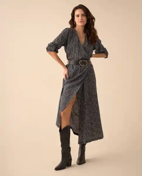 Vestido Jaguar Negro Ultraoscuro Talla S 491G015 Esprit