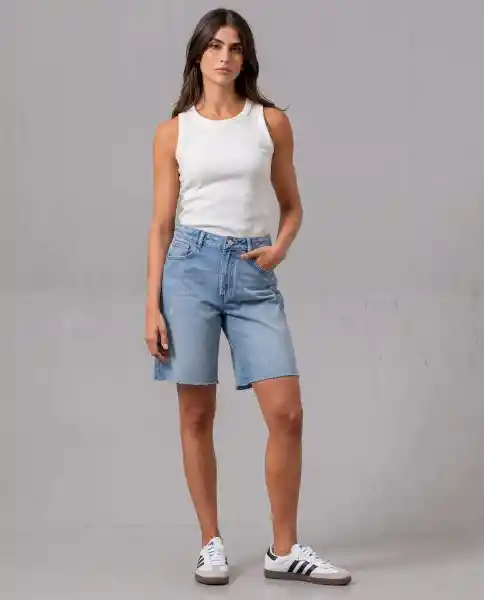 Bermuda Denim Mujer Azul Rivera Medio Talla 6 41948 Rifle
