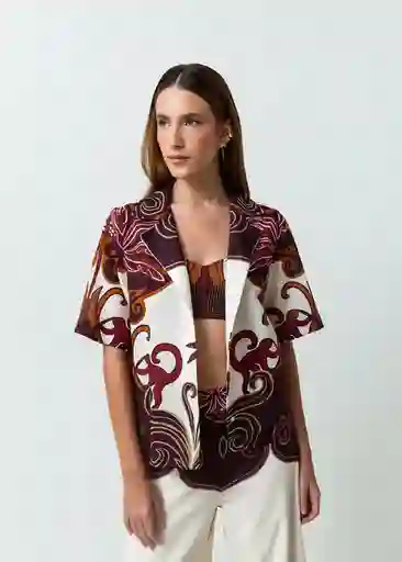 Camisa Pamella Mujer Crudo Novia Claro Talla ML 412G302 Naf Naf