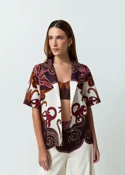 Camisa Pamella Mujer Crudo Novia Claro Talla ML 412G302 Naf Naf