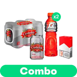 Combo 2 Pack Gatorade 1L + 6 Pack Costeña + Cigarrillos Marlboro