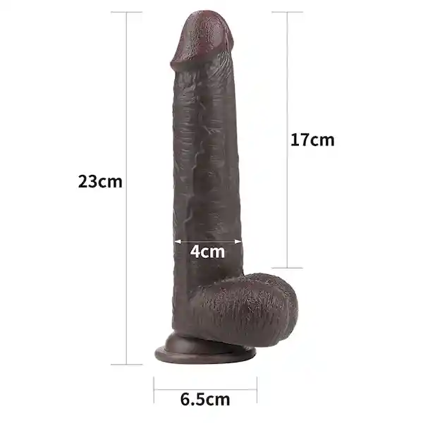 Dildo Sliding Skin Dual Layer Dong Brown 9