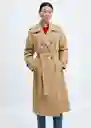 Abrigo Trench Angela Camel Talla 28 Mujer Mango