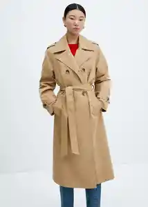 Abrigo Trench Angela Camel Talla 28 Mujer Mango