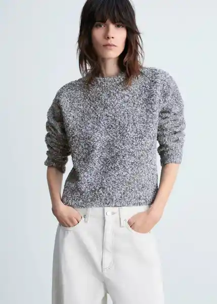 Buzo Jersey Rúcula Gris Medio Vigoré Talla XL Mujer Mango