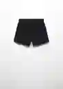 Short Zoe Tejano Negro Talla 38 Mujer Mango