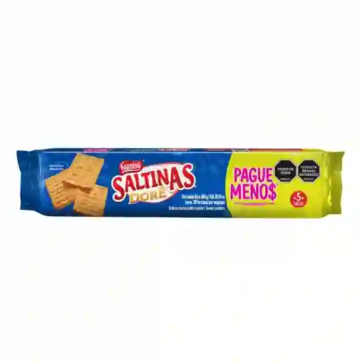Galletas dulces SALTINAS DORÉ tipo cracker 5 tacos x 585g Pague Menos